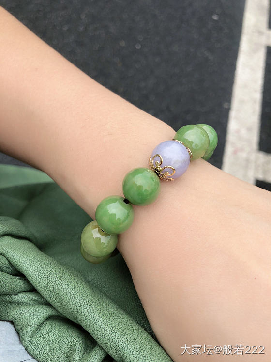 秀一秀我的黄加绿_珠串翡翠