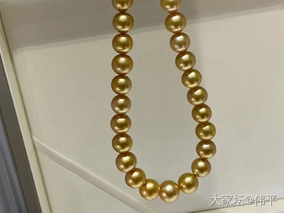 盛装出席只为遇见你！南洋金珠项链耀眼无比浓郁深金金珠项链  10.5-13mm_珍珠