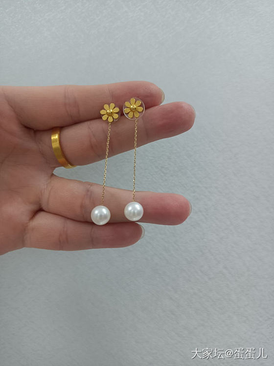 晒个小花珍珠耳线，耳线可以取下来，好看吗？要不要剪刘海儿？_首饰
