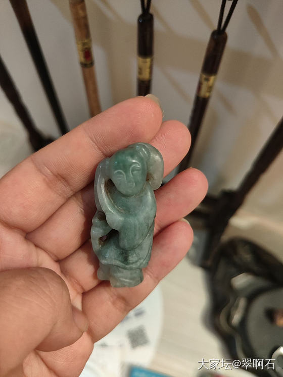 老玉 老翡翠玉人 琥珀_首饰