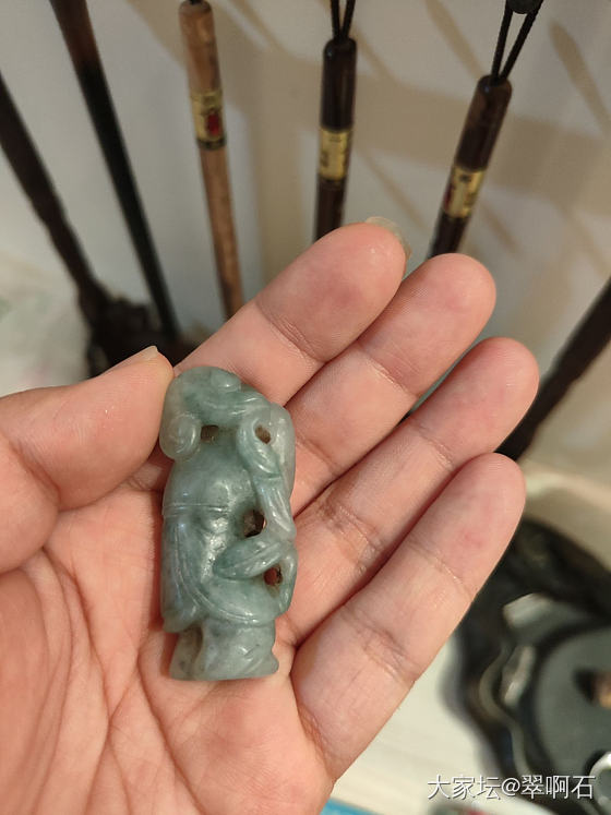 老玉 老翡翠玉人 琥珀_首饰