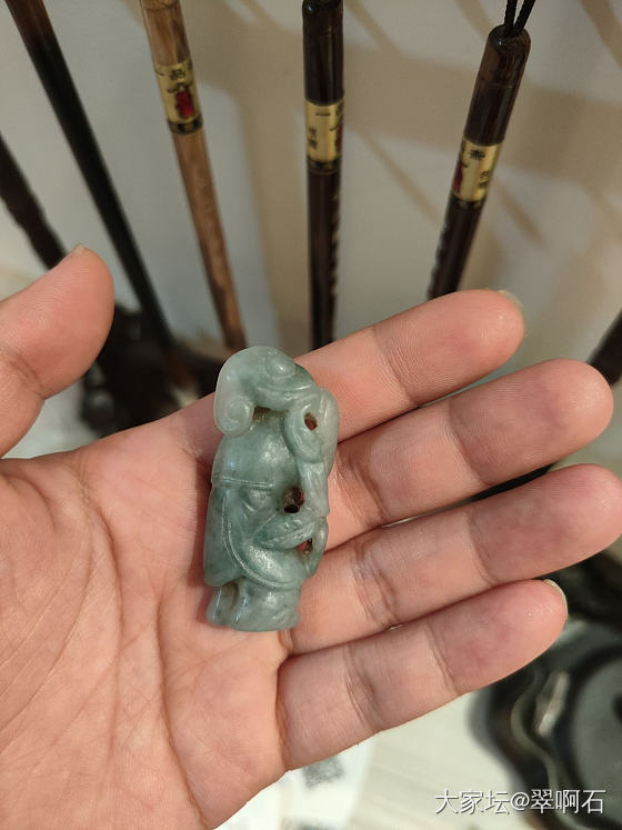 老玉 老翡翠玉人 琥珀_首饰