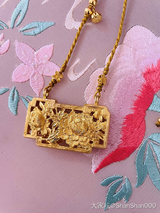 人间富贵花！牡丹锁_编绳金
