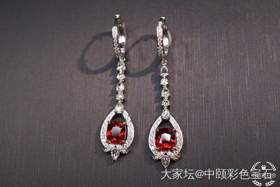 ##中颐VIP定制欣赏##  天然无烧鸽血红红宝石耳坠_红宝石名贵宝石