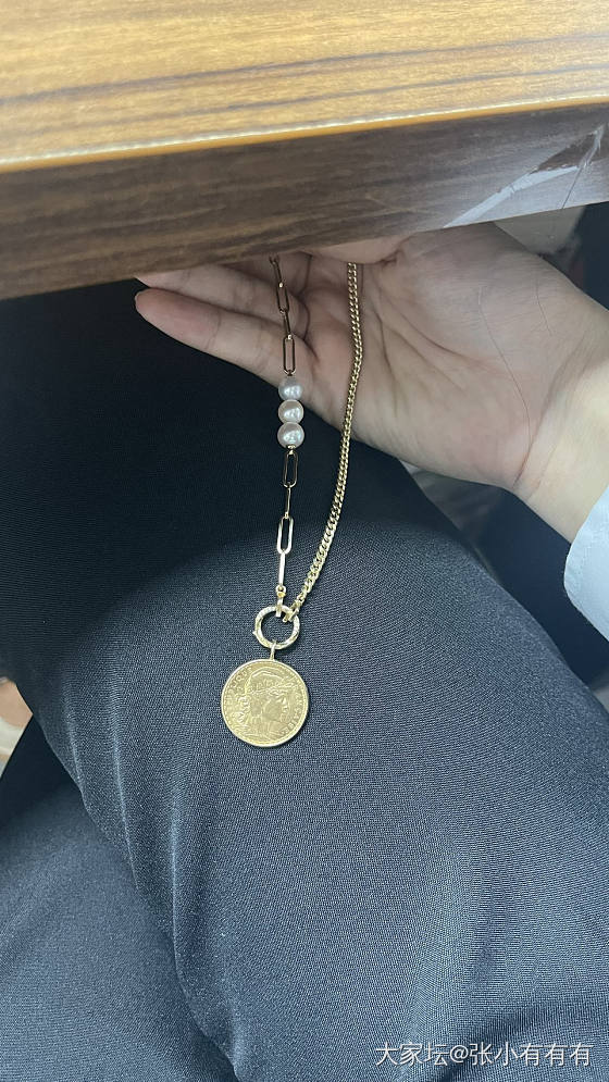 喵*18k珍珠万能链+金币绝配_金