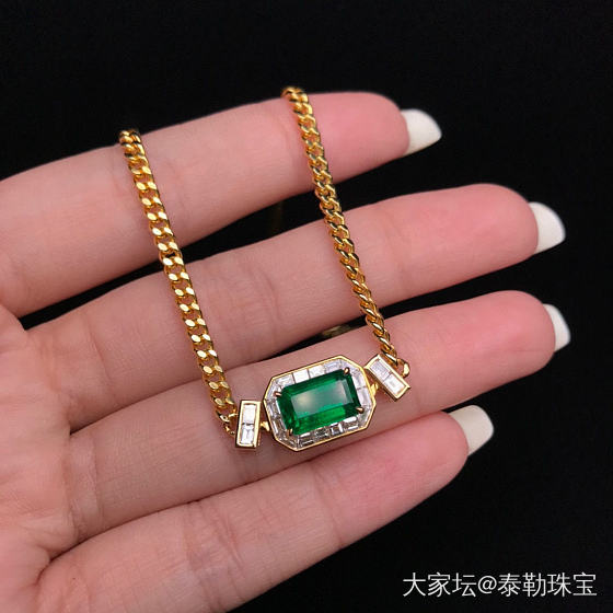 #泰勒彩宝#祖母绿项链 2.45ct_项链祖母绿