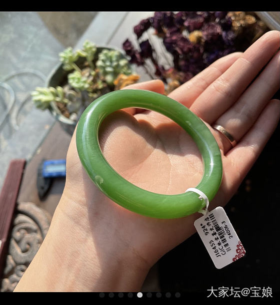 请大家帮忙看一下，这只小碧玉镯能看到多少呢？_碧玉和田玉玉石