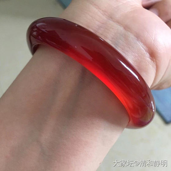年前最后一淘原色宽条渐变马红_玉髓玛瑙玉石