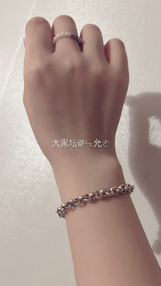 失而复得的珍珠链，打卡第一天_手链银
