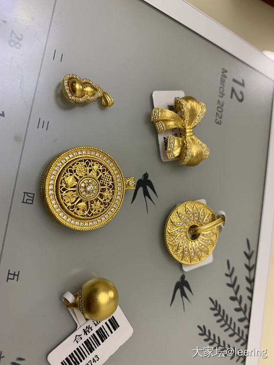 黄金配莫桑_吊坠金