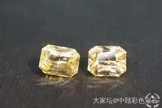 ##中颐天然未加热黄色蓝宝石##  一对  4.07ct_蓝宝石名贵宝石