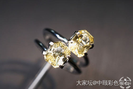 ##中颐天然未加热黄色蓝宝石##  一对  4.07ct_蓝宝石名贵宝石