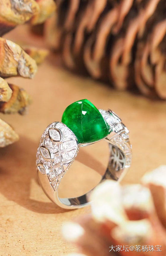 富贵绿～祖母绿戒指💍～_名贵宝石
