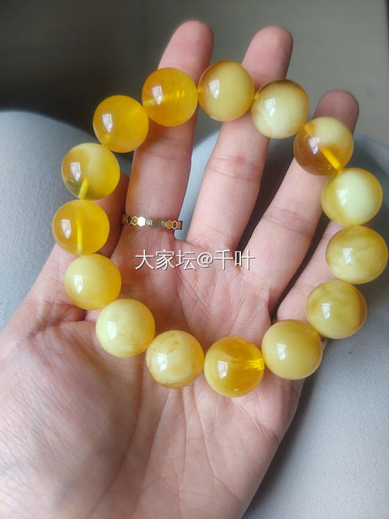 俄料蜜蜡虎纹妖花手串手链_琥珀蜜蜡