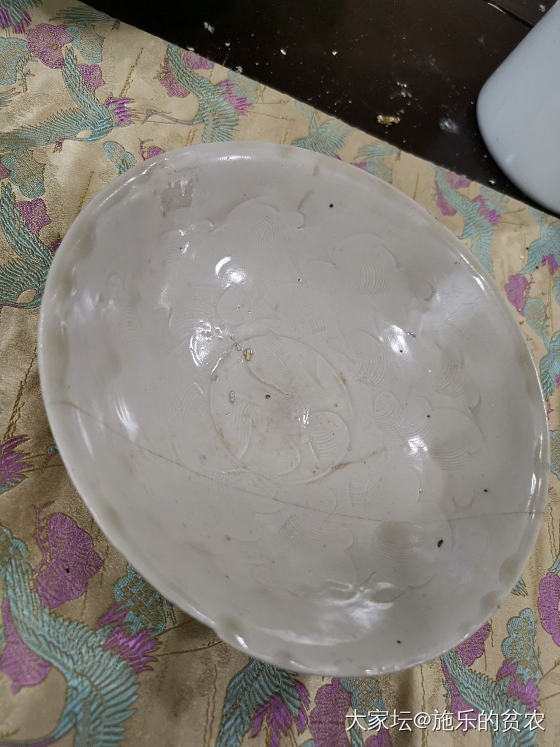 唐-宋，定窑刻花白碗_陶瓷