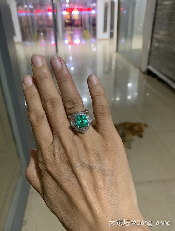 我的小黑手也戴上了大颗的祖母绿戒指_戒指名贵宝石