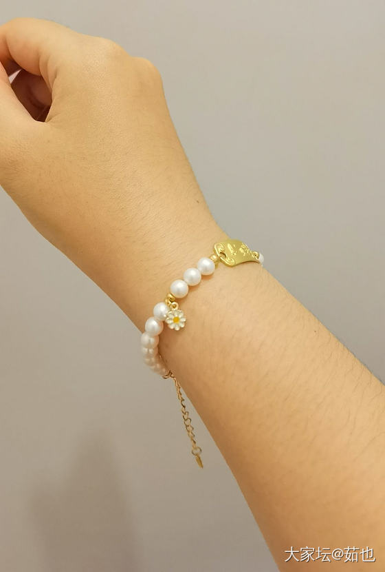 紫金桃花牌手串终于改好了_珍珠金首饰