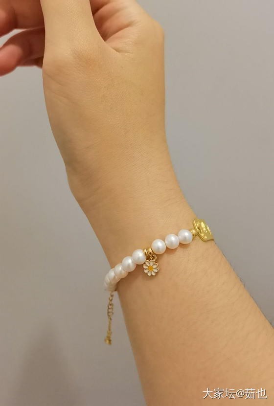 紫金桃花牌手串终于改好了_珍珠金首饰