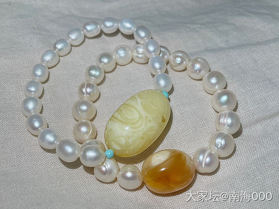 蜜蜡和珍珠真是绝配！一俄一乌_琥珀蜜蜡