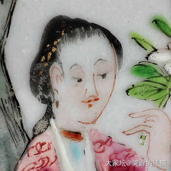 清道光广彩十二花神赏盘_陶瓷