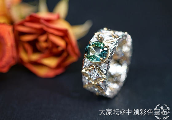 ##中颐天然未加热绿色蓝宝石戒指##  1.19ct_戒指蓝宝石名贵宝石