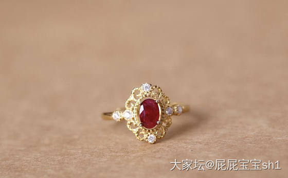 天然缅甸抹谷红宝石925银戒指有证书_名贵宝石
