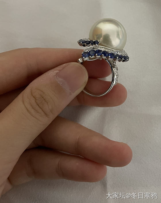 澳白求婚戒指_珍珠戒指有机宝石