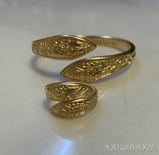 小珍双尖镯+戒指_匠人金