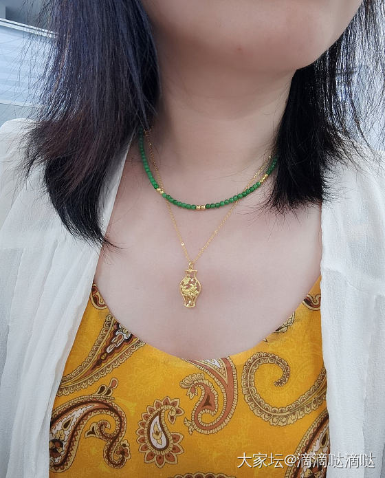 昨晚串的翡翠项链_项链翡翠金