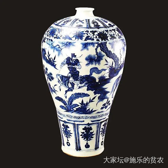 收藏如考古：元青花，私藏“李广将军”与馆藏“萧何月下追韩信”对比_收藏