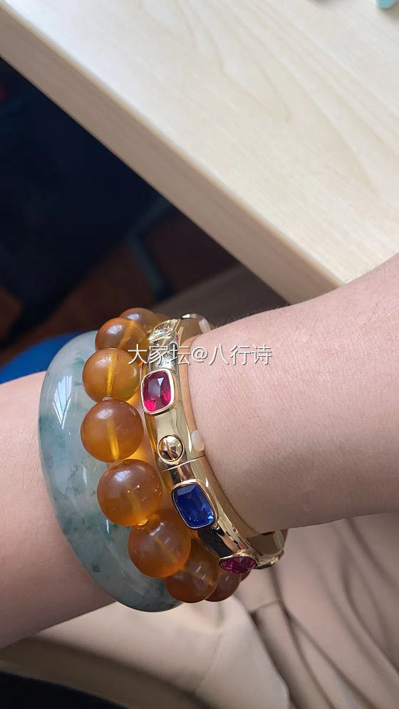 彩宝镯子，和欧珀项链到了_彩色宝石金