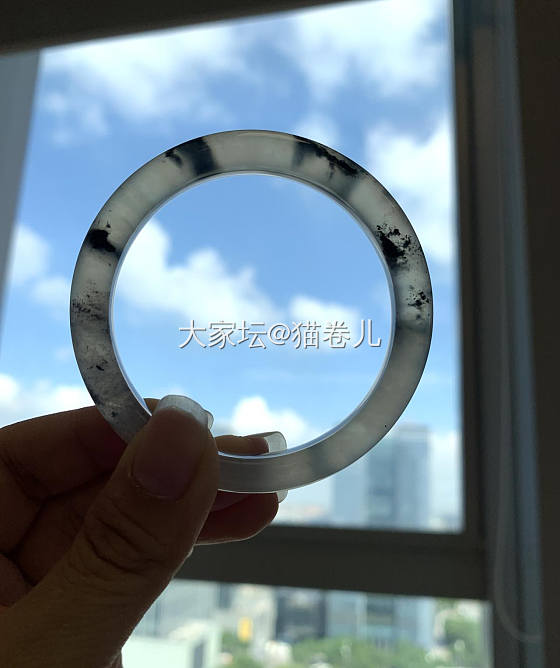 水与墨，黑与白_手镯岫岩玉