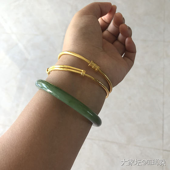 在家叠戴一下_和田玉玉石金