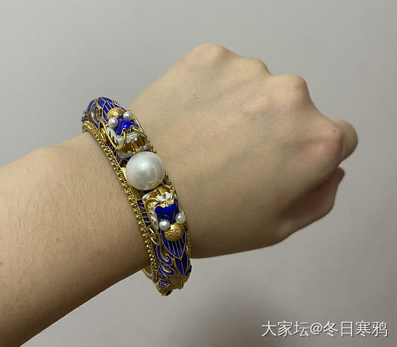 双龙戏珠手镯_金