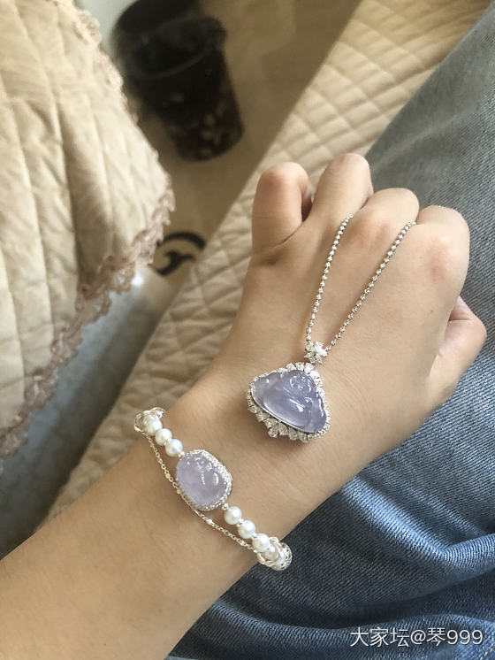 紫貔貅珍珠手链已做好，翡翠配珍珠是真的好看_翡翠