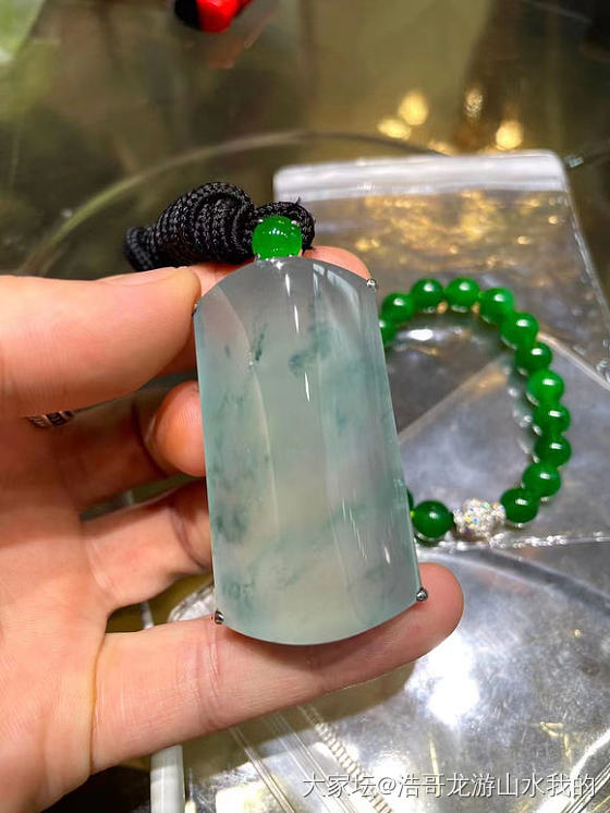 梦幻的高冰飘蓝花大砖块，美么？这个之前好像没发过_二道贩子微商商户翡翠