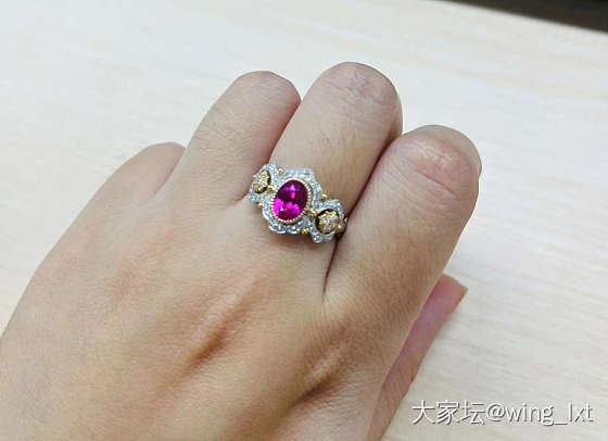 绝美超热粉马亨盖尖晶_戒指尖晶石