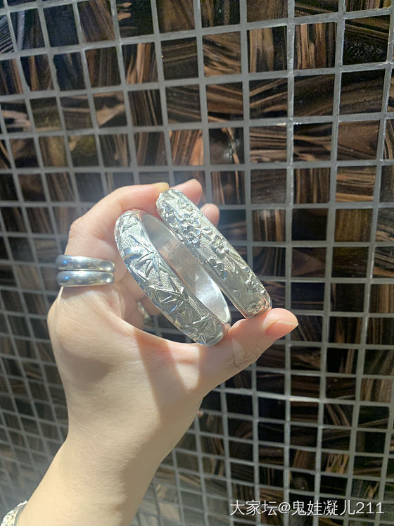 一对富贵鸟_手镯银