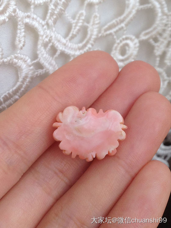 莫莫珊瑚牡丹花雕件 桃粉色_有机宝石