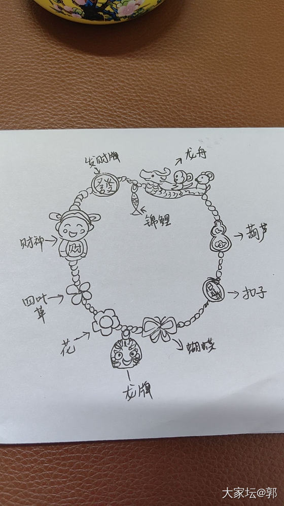 灵魂画手给自己安排了一条新年手链。_手链金