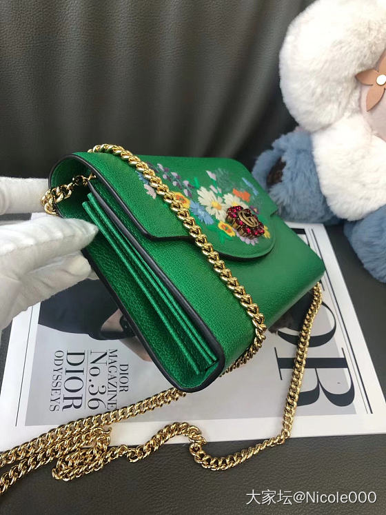 Gucci 钻扣刺绣woc链条包_品味