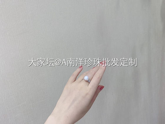 澳洲白珠戒指_有机宝石