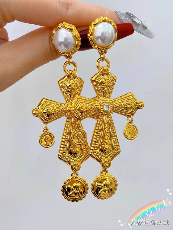足金999无氢工艺中古风十字架耳饰，走在潮流前线的姐妹怎能错过，感兴趣可联系_首饰