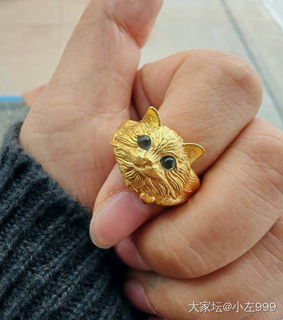 小猫戒到啦_彩色宝石金