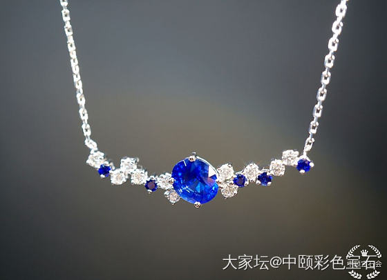 ##中颐天然矢车菊蓝蓝宝石锁骨链##  1.13ct  CGTL证书_蓝宝石名贵宝石