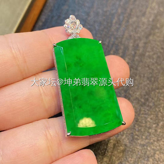 超大满绿翡翠无事牌_翡翠