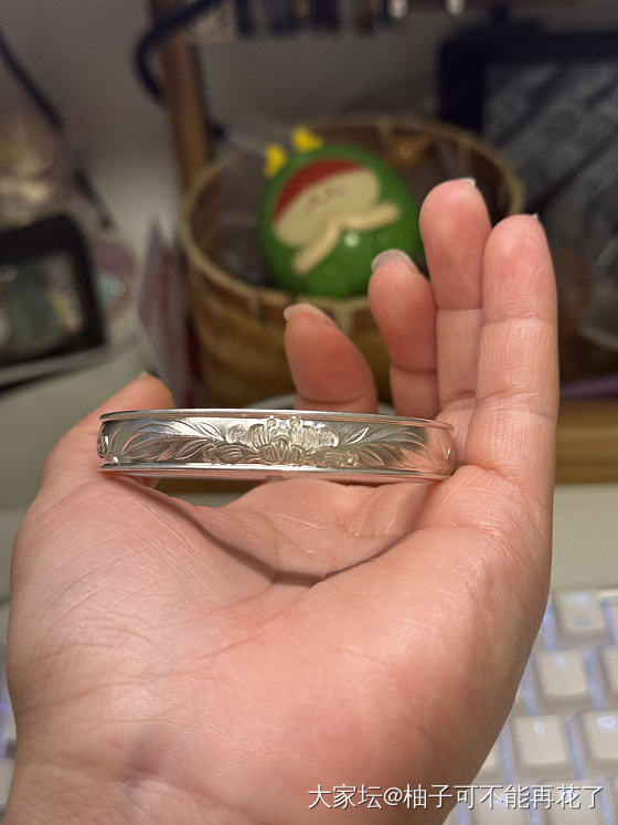 第六支银镯：素华-芍药_手镯银