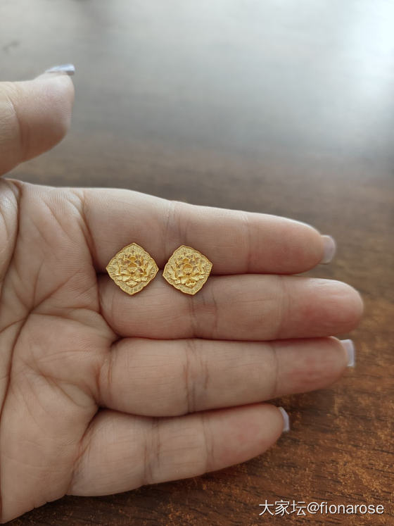 牡丹到了_耳钉金