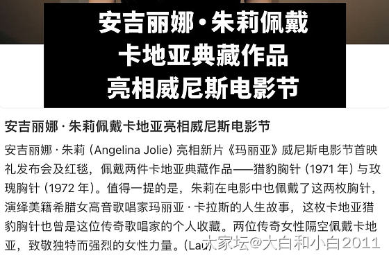 卡地亚的和田玉猎豹胸针——朱莉威尼斯电影节上佩戴_卡地亚和田玉