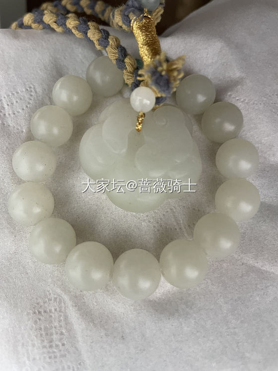 和田玉白玉柿子&白玉手串_把玩件和田玉